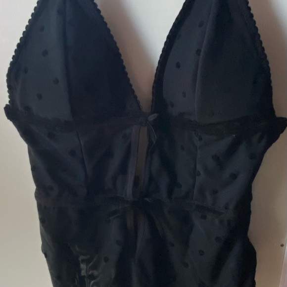 Black Forever 21 polkadot mesh bodysuit. Perfect for parties,clubbing etc. - Picture 2 of 5